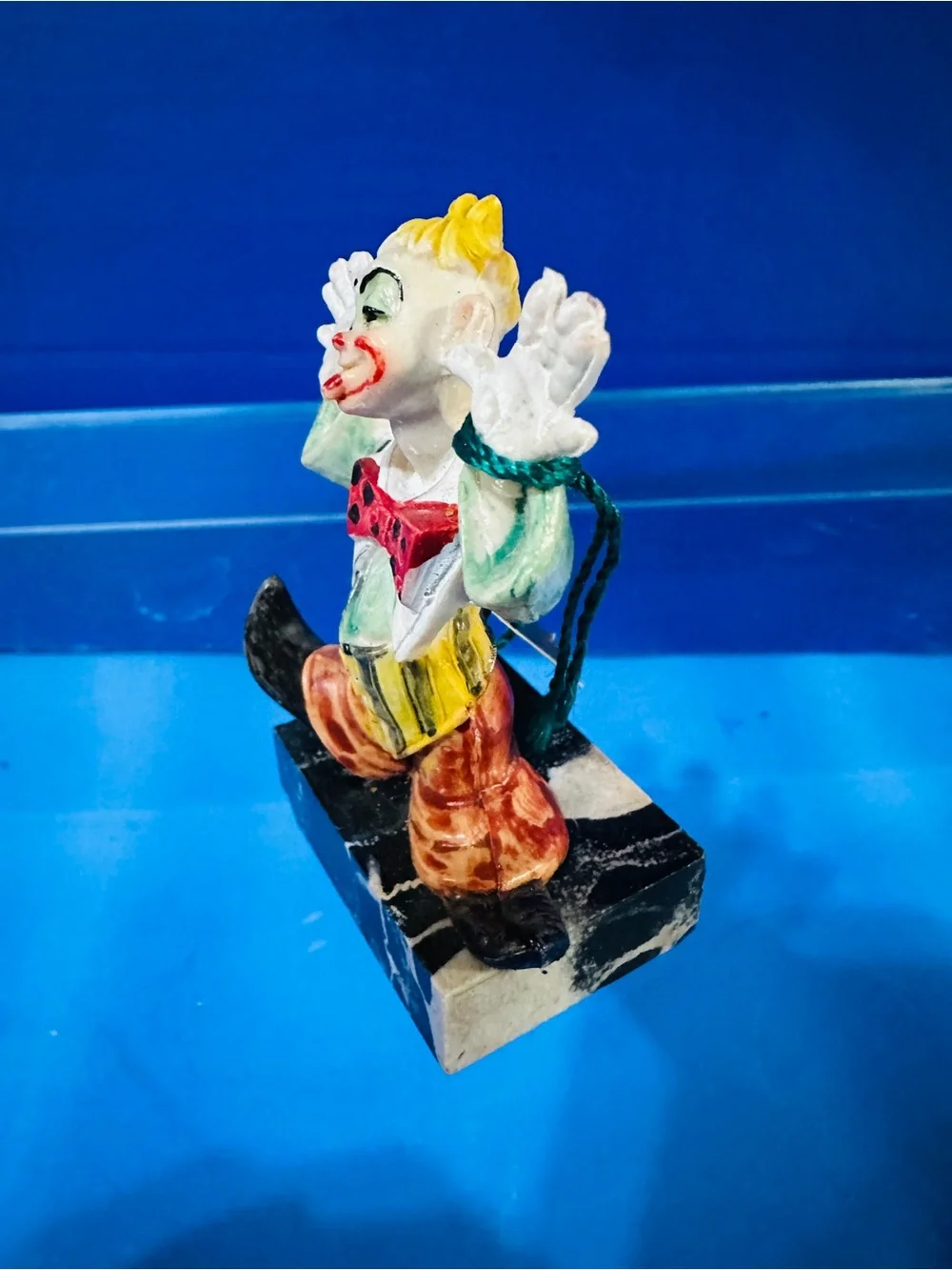 Fontanini Depose Italy Hand Painted Clown Figurine on Marble Base VTG 80’s 3”